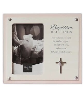 Pink Baptism Blessings Frame