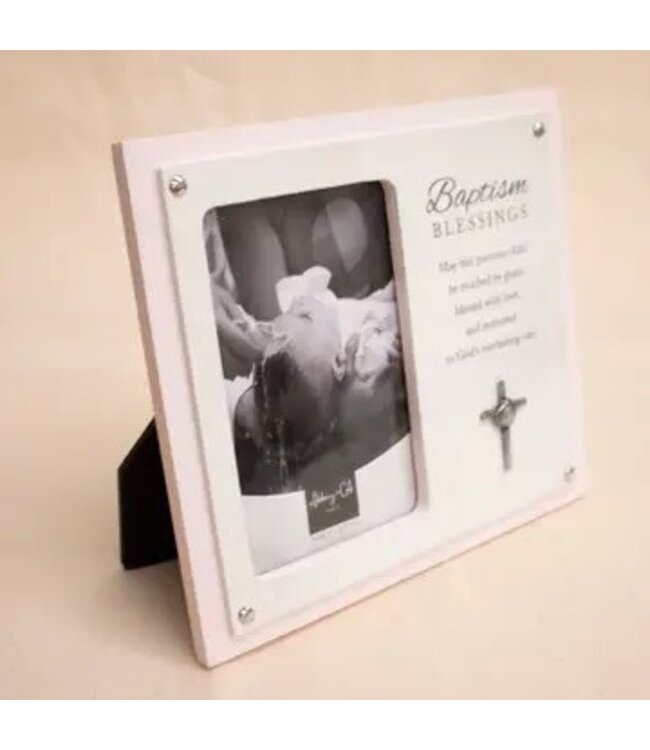 Pink Baptism Blessings Frame