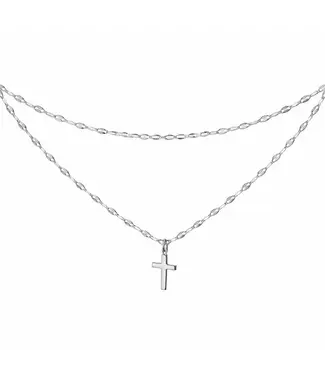 Sterling Silver Layered Small Cross Necklace