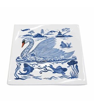 Small Square Plate- Empress' Swan