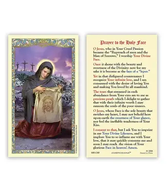 St Veronica Holy Face Prayer Card