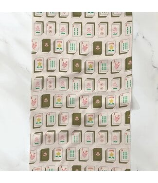 Flower Tiles Tea Towel - Mahjong