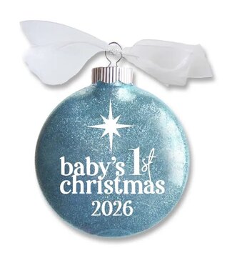 Baby's 1st Christmas Ornament – Glitter Keepsake Blue