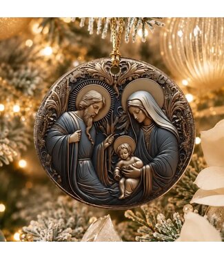 Holy Family Nativity Ceramic Ornament