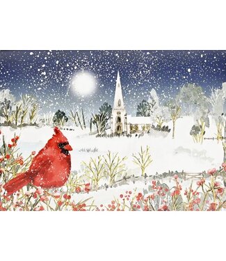 Cardinal in Moonlight Deluxe Boxed Holiday Cards