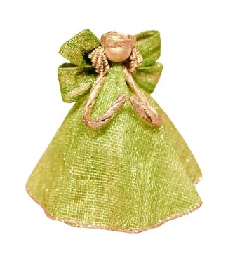 4" Sinamay Angel W/Bell-Shaped Dress (Lime Green)