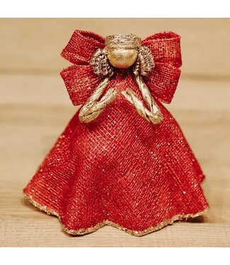 4" Sinamay Angel W/Bell-Shaped Dress (Red)