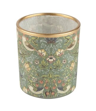 Morris Print Glass Holder Tp, Green, 3 in