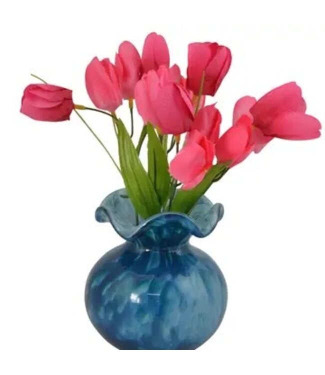 5X5 Aqua Blue Glass Vase