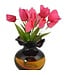 5X5 Purple & Amber Glass Vase