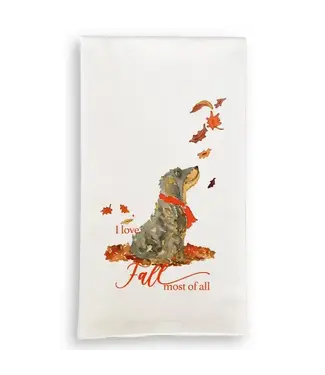 I Love Fall Dog Dishtowel