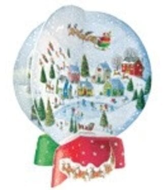 Winter Village Snow Globe Cmas Advents 3-D/die-Cut/stand