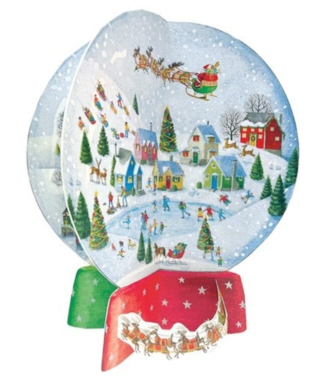 Winter Village Snow Globe Cmas Advents 3-D/die-Cut/stand