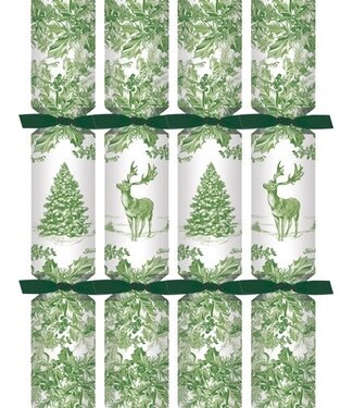 Christmas Toile Christmas Crackers-10 Inch Long