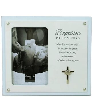 Blue Baptism Blessings Frame
