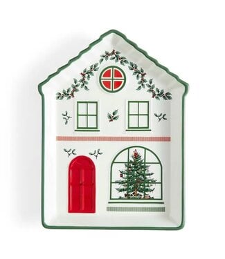 Village Tidbit Tray Green Bdr