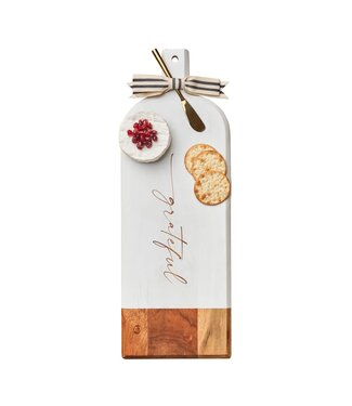 Acacia Bevel Board White w/ Gold Spreader | Grateful Script