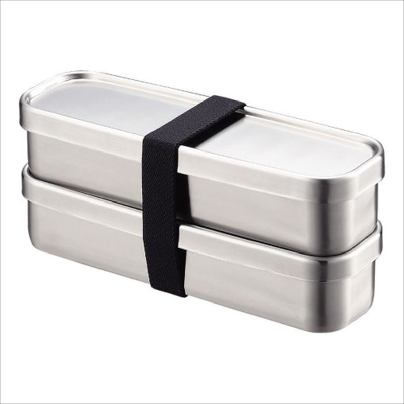 A - Stainless Steel Bento Box - 350ml x 2 Rectangular