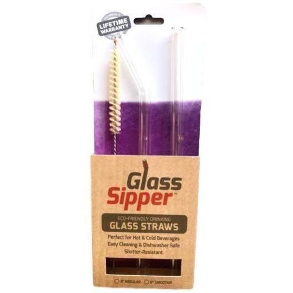 Glass Sipper Drink - Glass Sipper - 8" ordinaire - paquet de 2 pailles et brosses