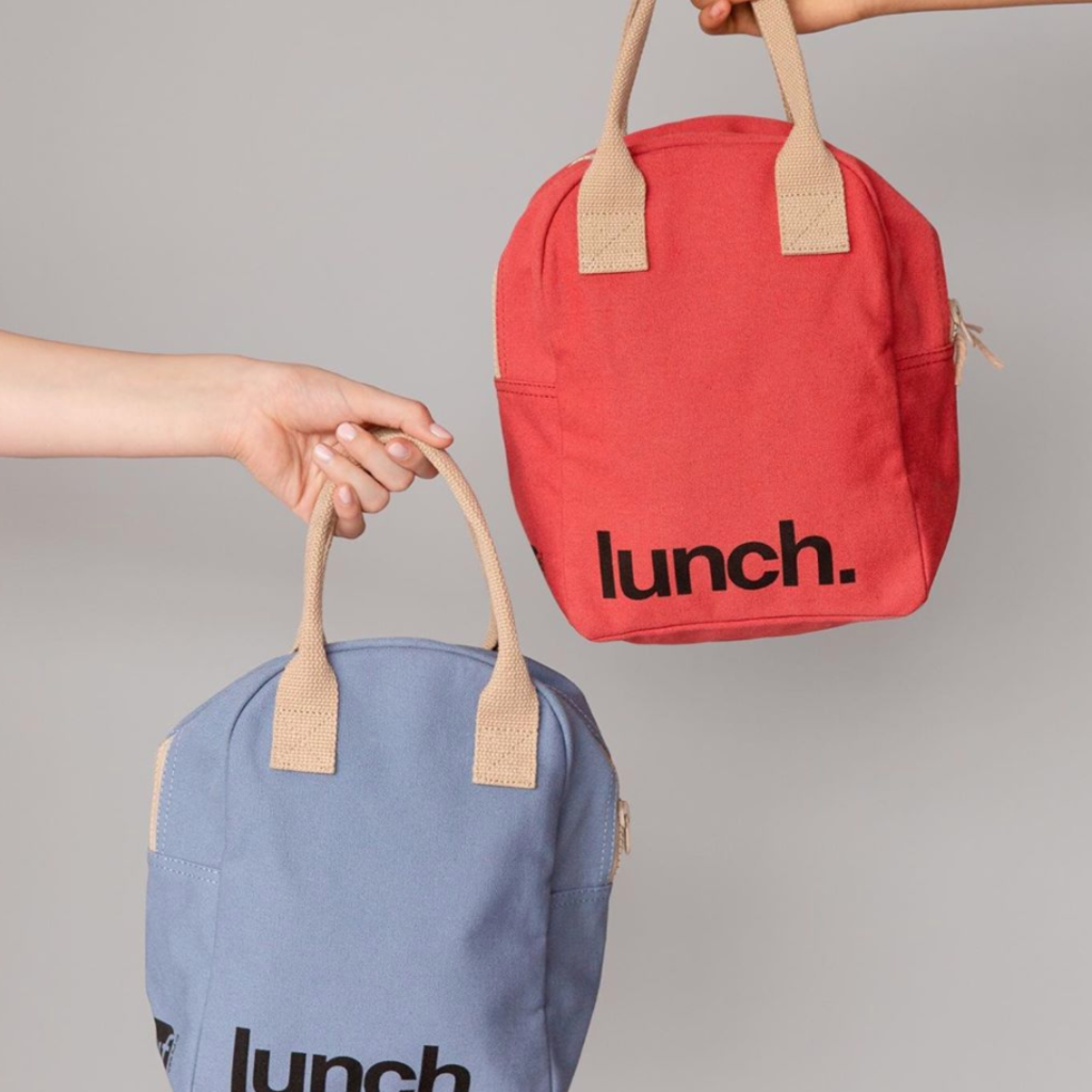 Fluf Fluf - Organic Cotton Zipper Lunch Bag - Solid