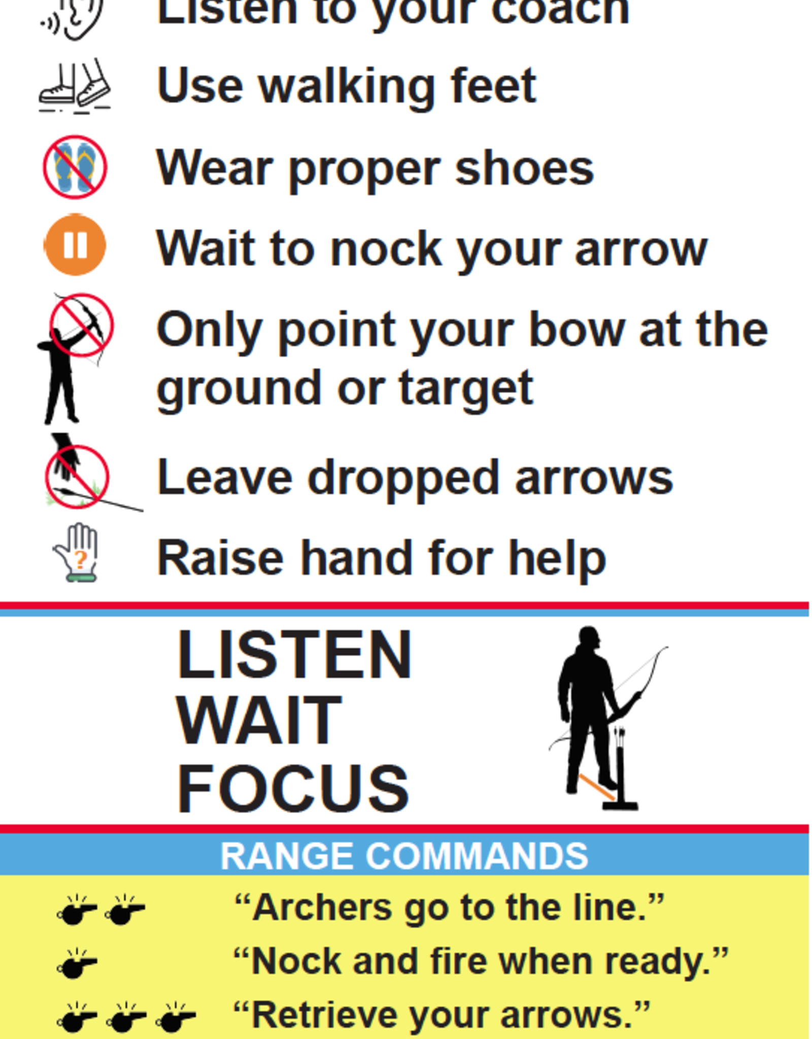 Early Reader Archery Range Rules Poster Sattva Center For Archery Training