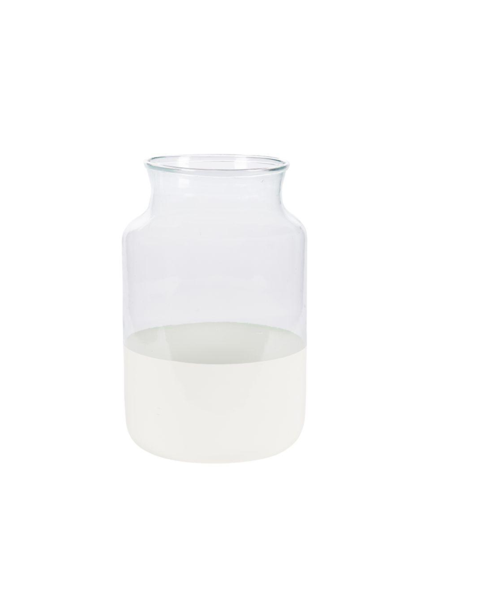 White Colorblock Mason Jar- Medium