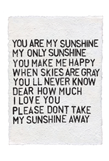 Handmade Paper Print- You Are My Sunshine