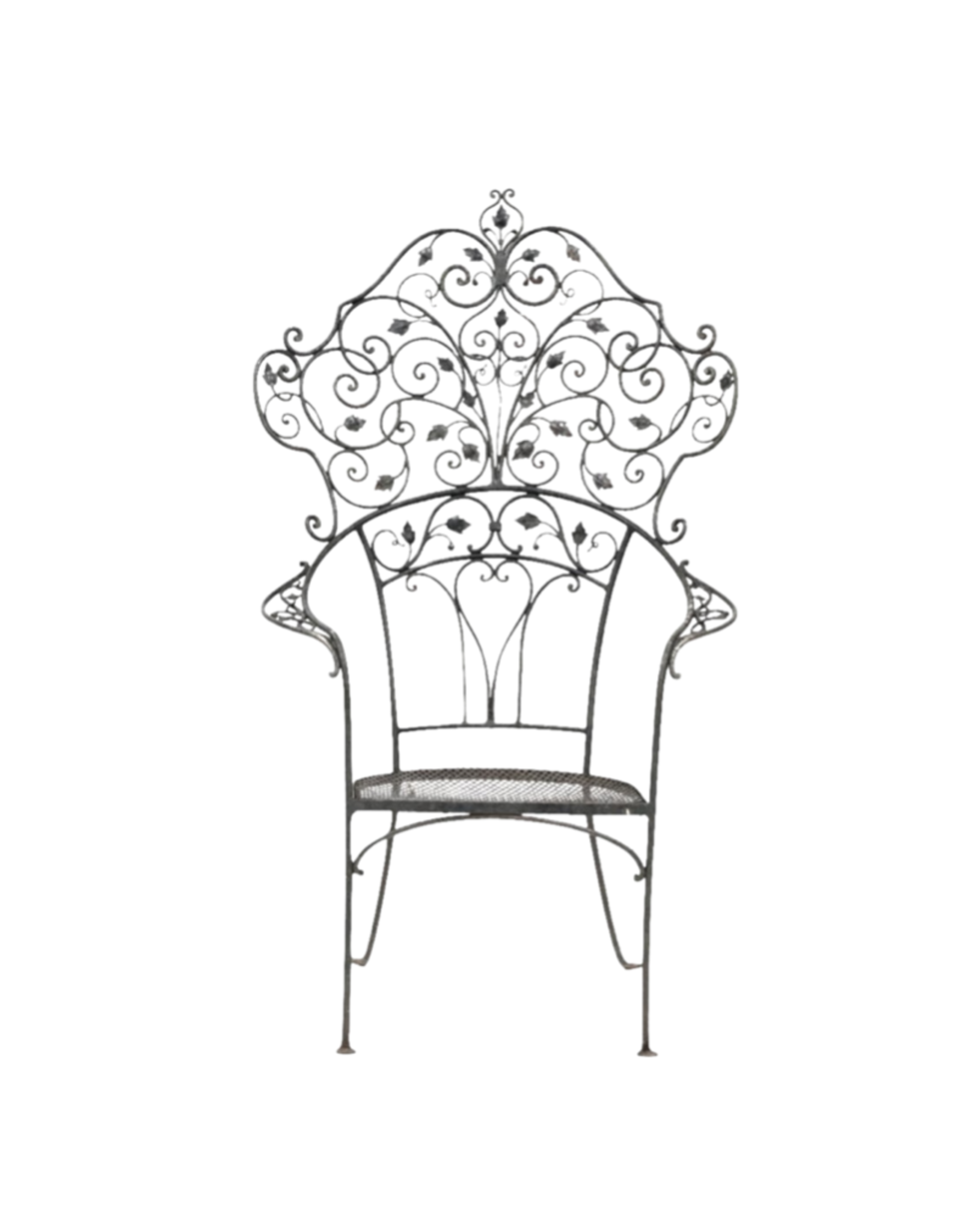 Vintage Wrought Iron Garden Chair Tiffany Farha Design