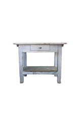 19th Century French Blue Painted Farmhouse Side Table