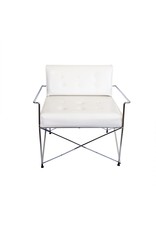 Vintage White 60's Chair and Ottoman