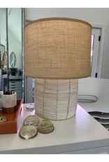 Wicker lamp with Linen shade
