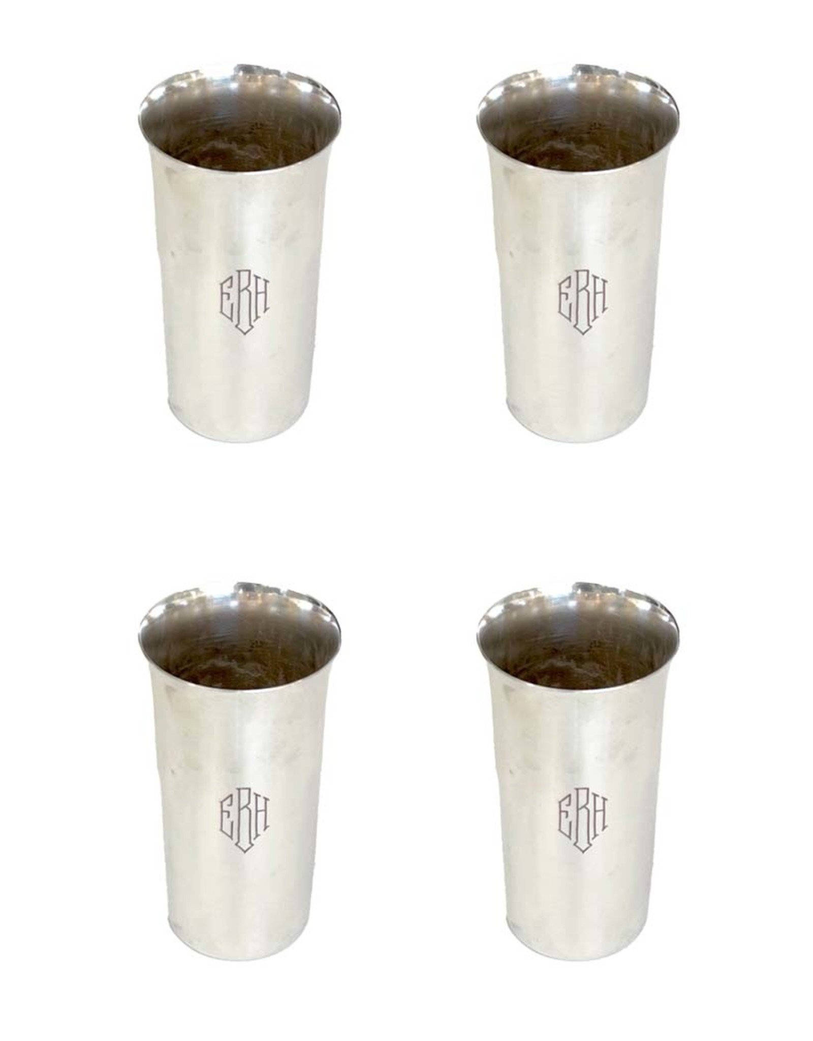 Vintage Silver Monogramed Cup - Set of 4