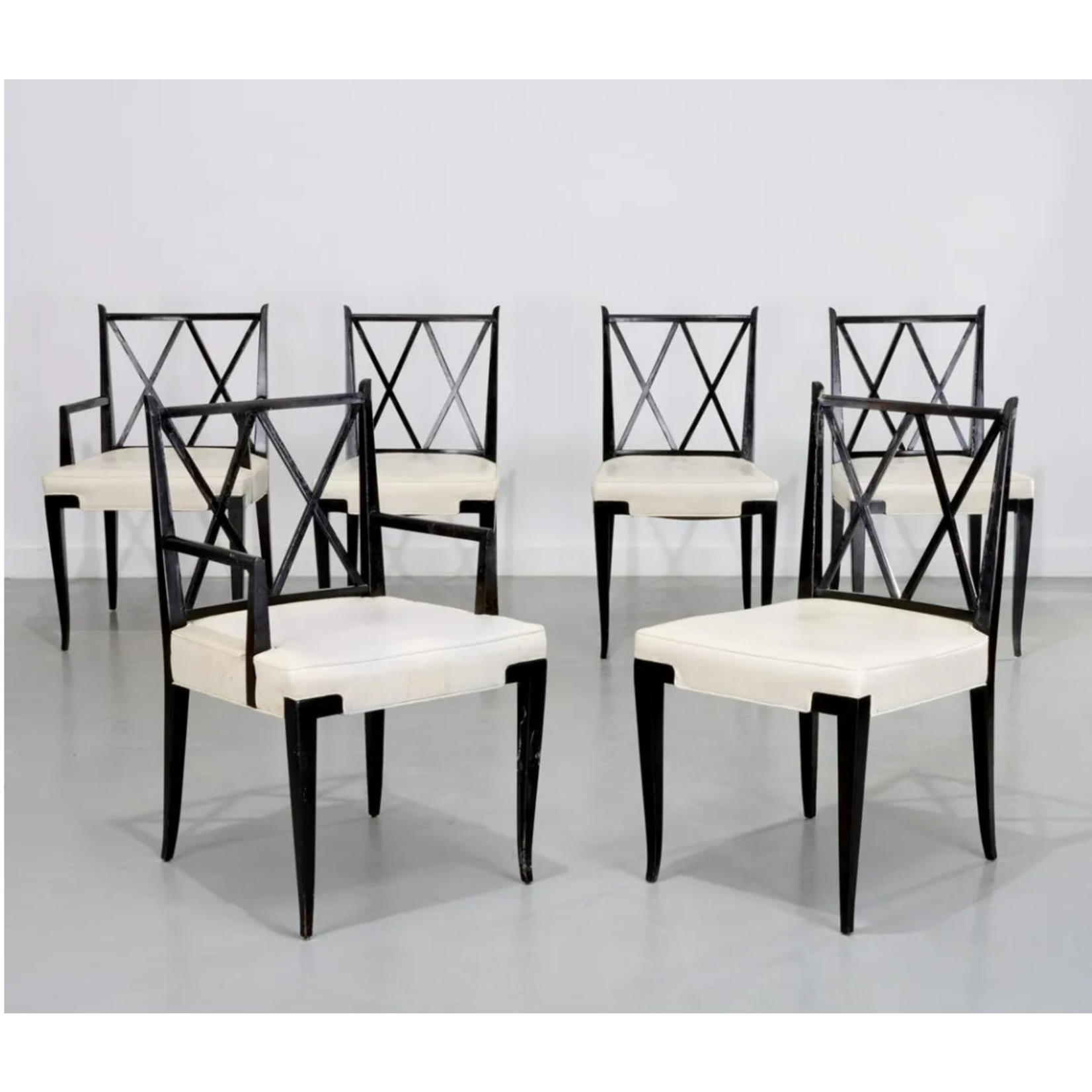 Set of Six Double x Dining Chairs by Tommi Parzinger