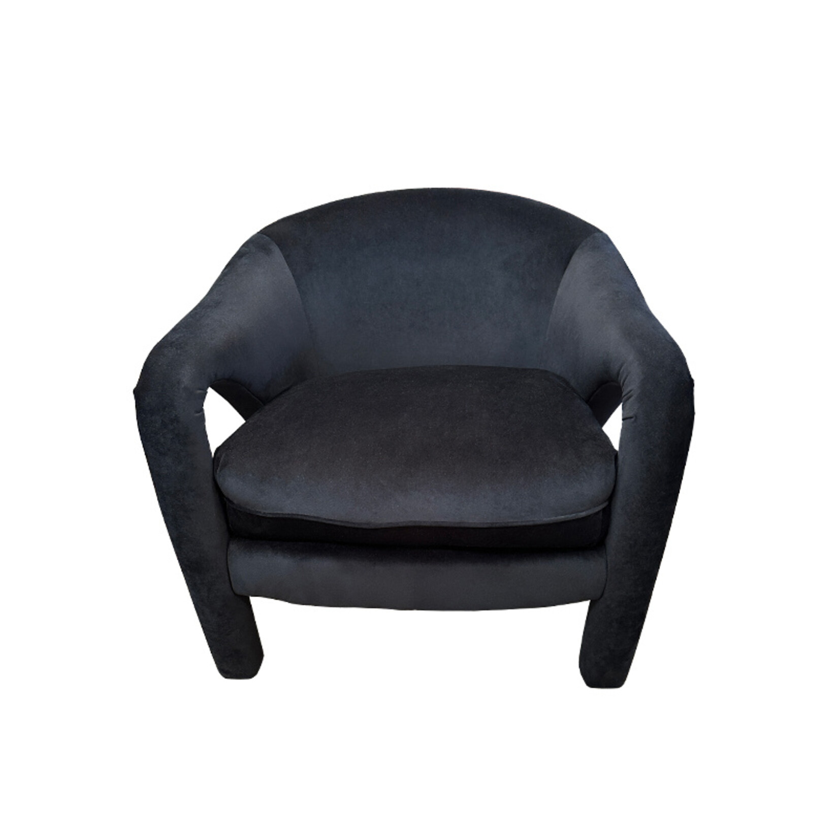 Post Modern Vladimir Kagan Chairs with Black Velvet Upholstery, a Pair