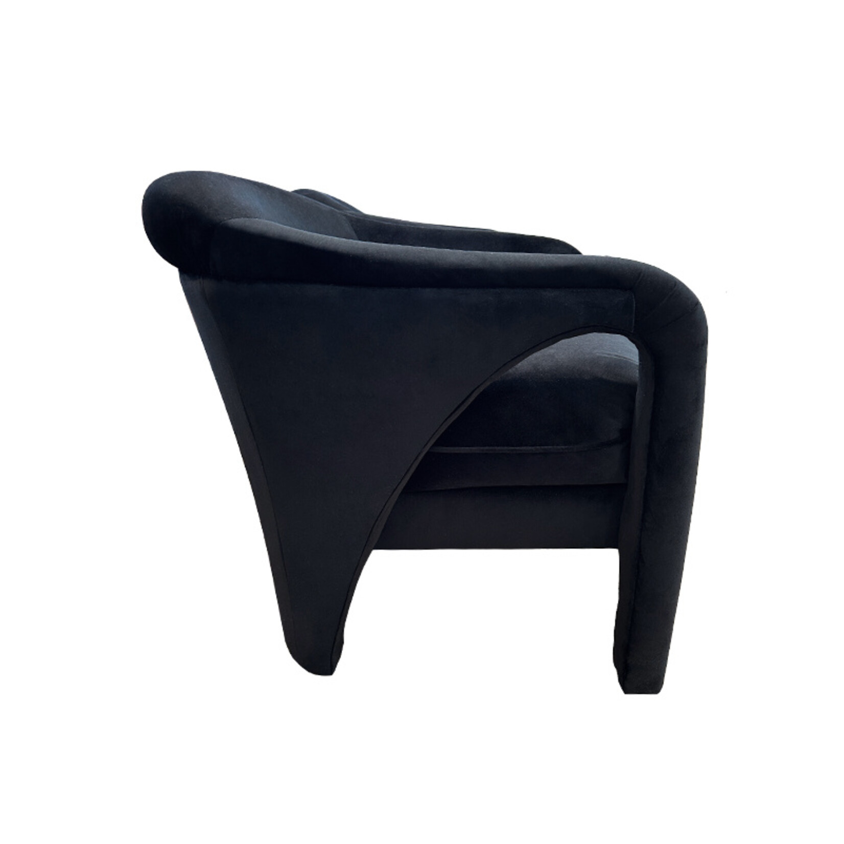 Post Modern Vladimir Kagan Chairs with Black Velvet Upholstery, a Pair