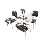 Mid- Century Charles and Ray Eames DCM Chairs in Original Cowhide, Set of Four