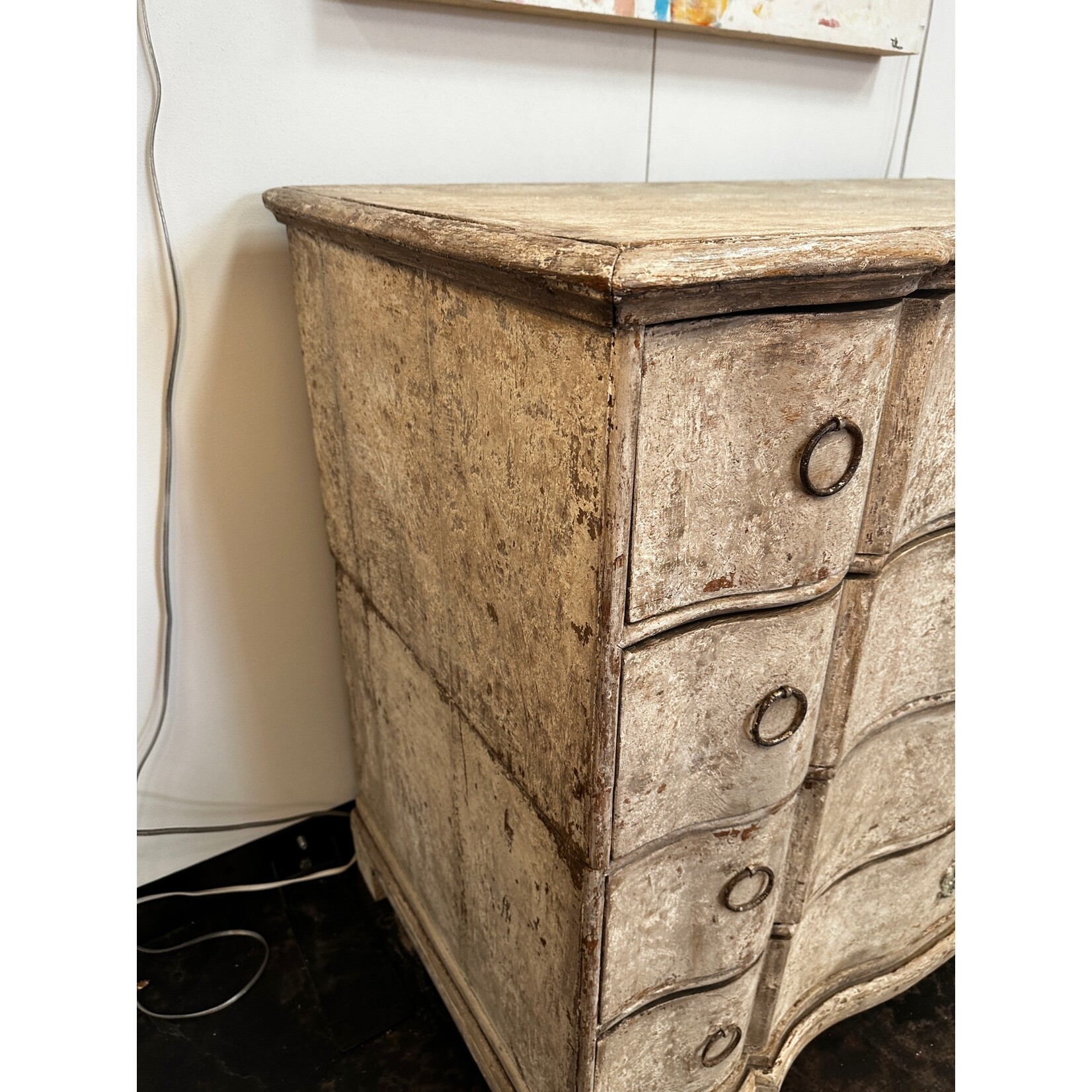 Swedish 18th Century Gustavian Serpentine Two Piece Commode Chest of Drawers