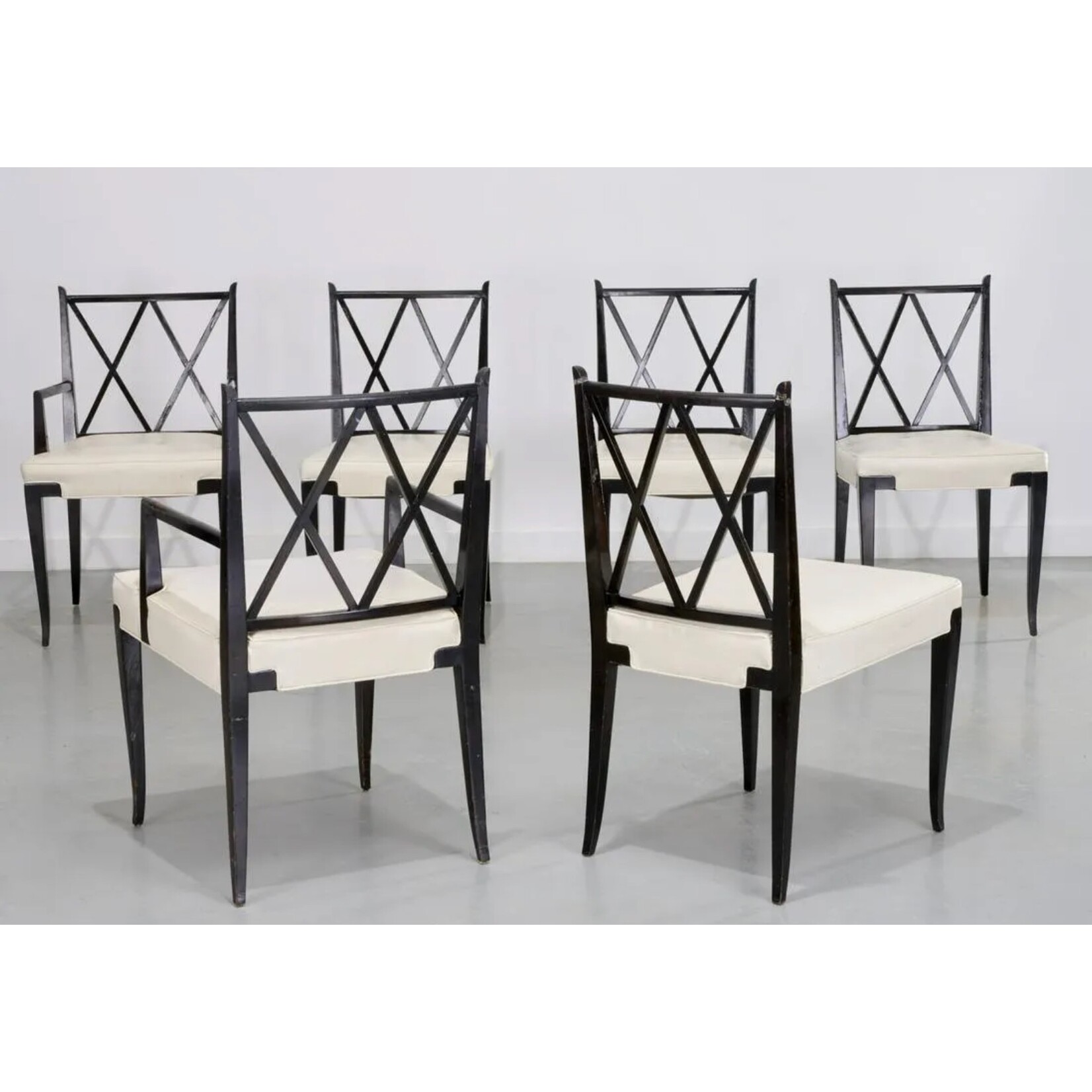 Set of Six Double x Dining Chairs by Tommi Parzinger