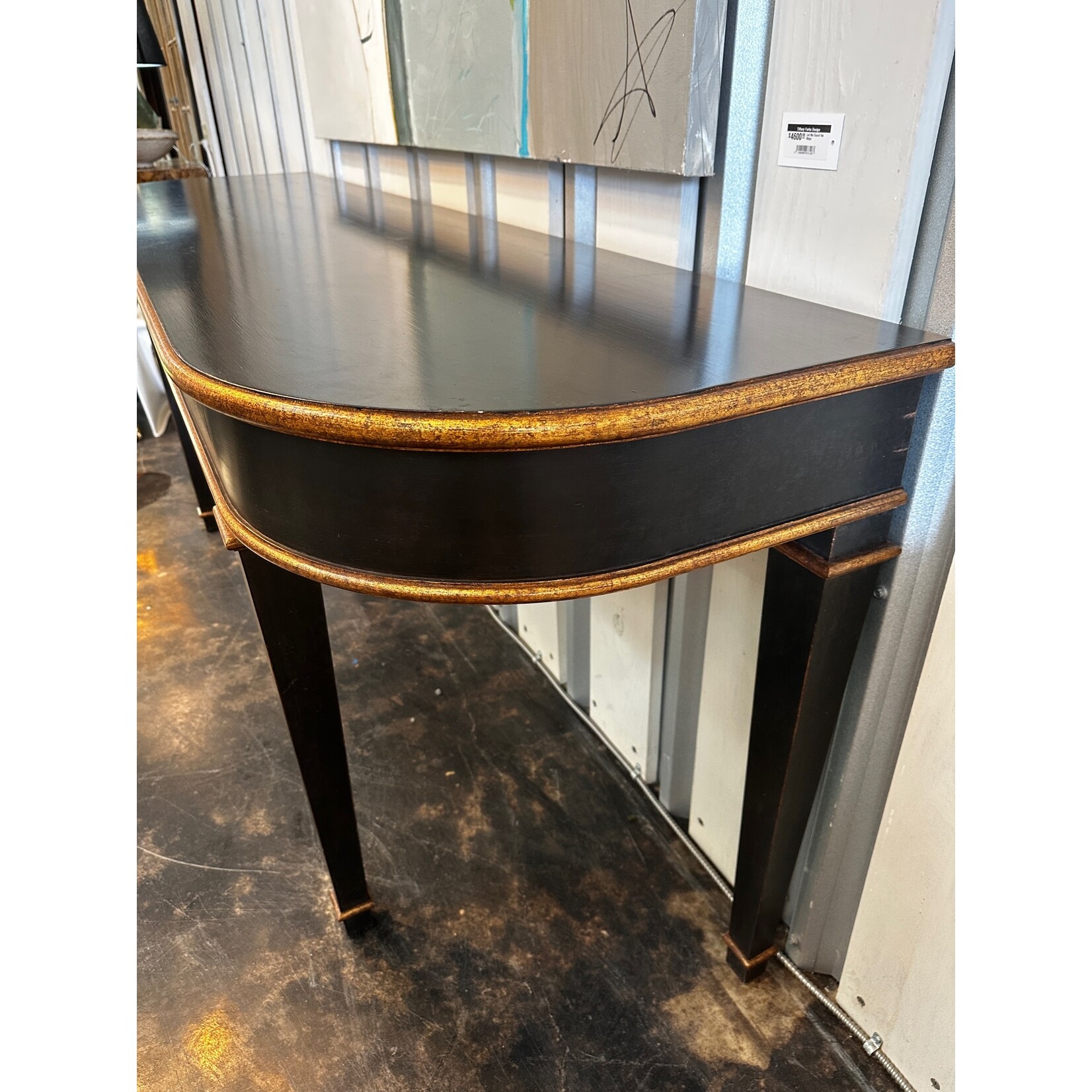 Gilt and Black Lacquer Bespoke Console by Carrocel