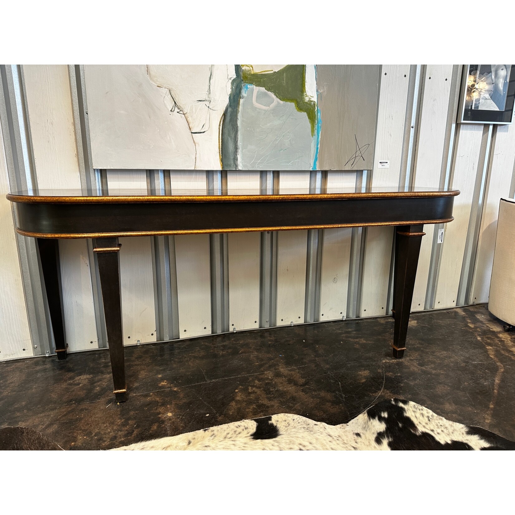 Gilt and Black Lacquer Bespoke Console by Carrocel