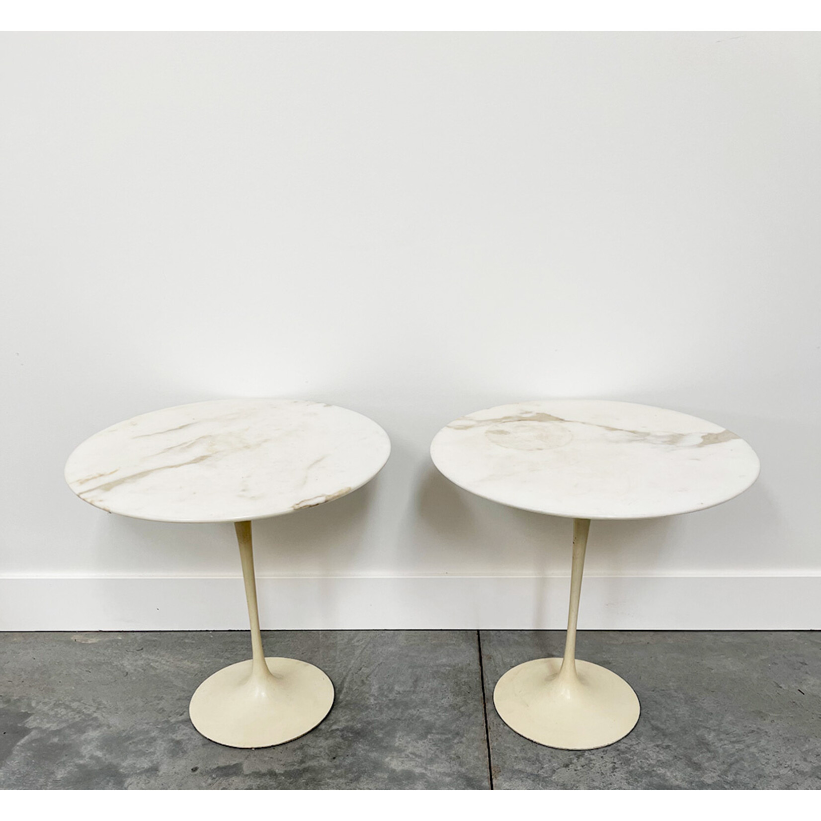 Eero Saarinen Tulip Side Tables, a Pair