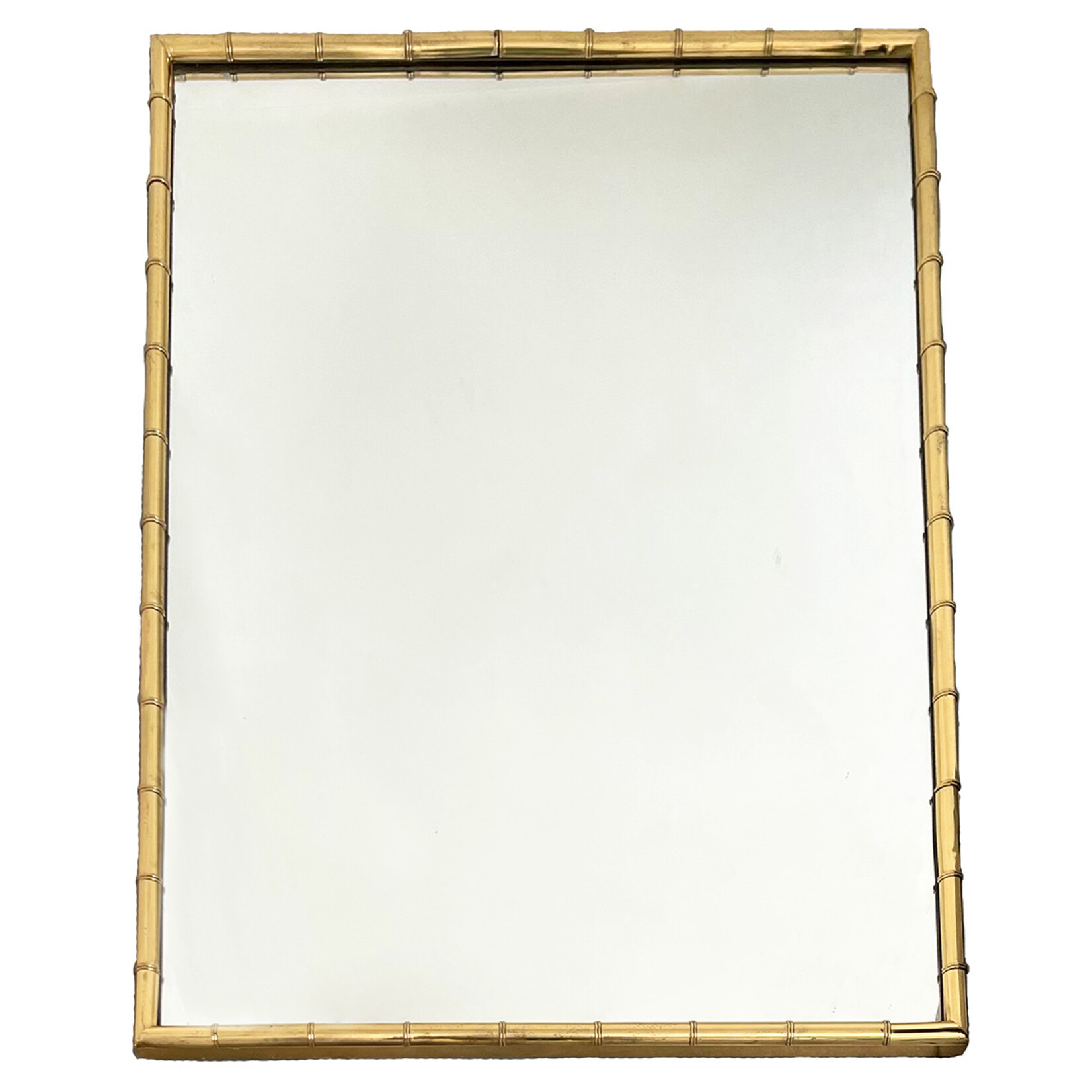 Large Brass Bamboo Mirrors by Mastercraft, a Pair