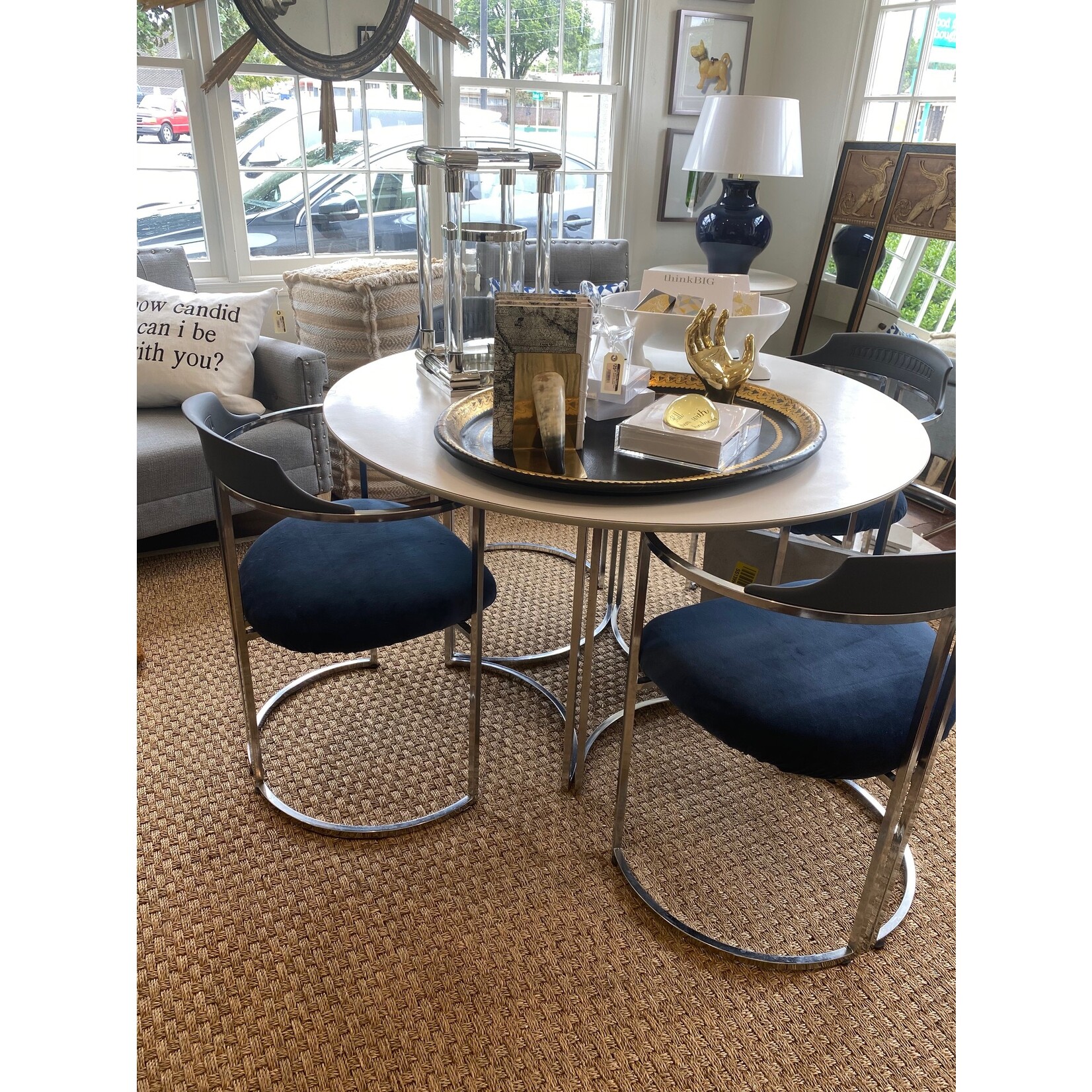 Mid-Century Modern Daystrom Dining Chairs and Table with White Melamine Top