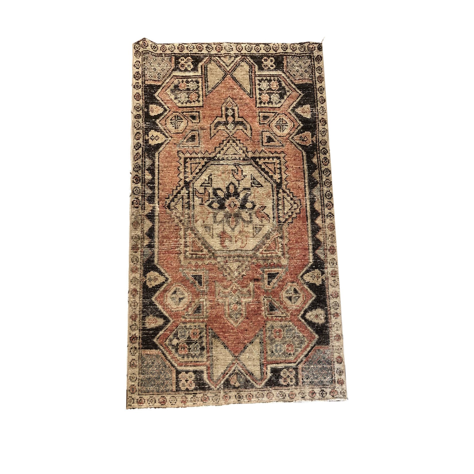 19th Century Wool Hand Knotted Turkish Oushak Soft Pink and Brown Rug