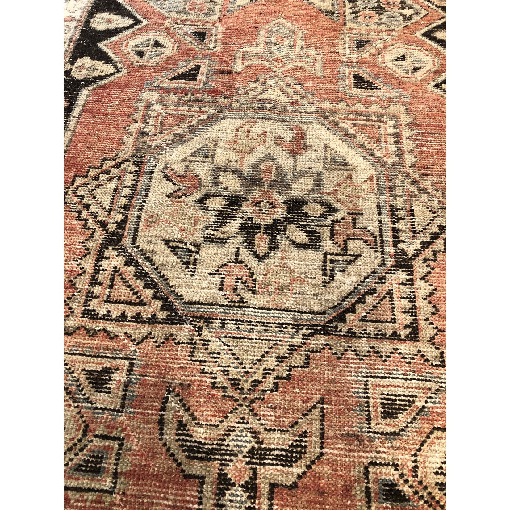 19th Century Wool Hand Knotted Turkish Oushak Soft Pink and Brown Rug