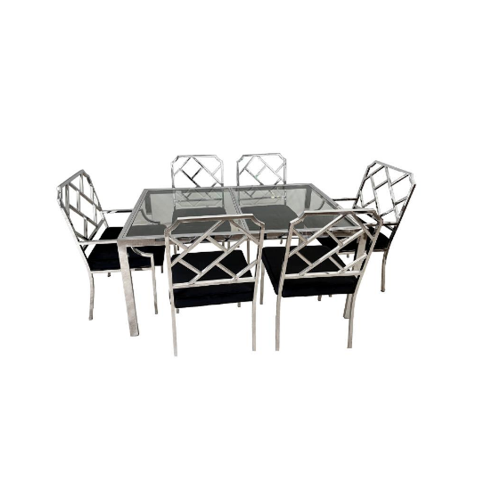 Milo Baughman Chrome Dining Table w/ 6 Chairs