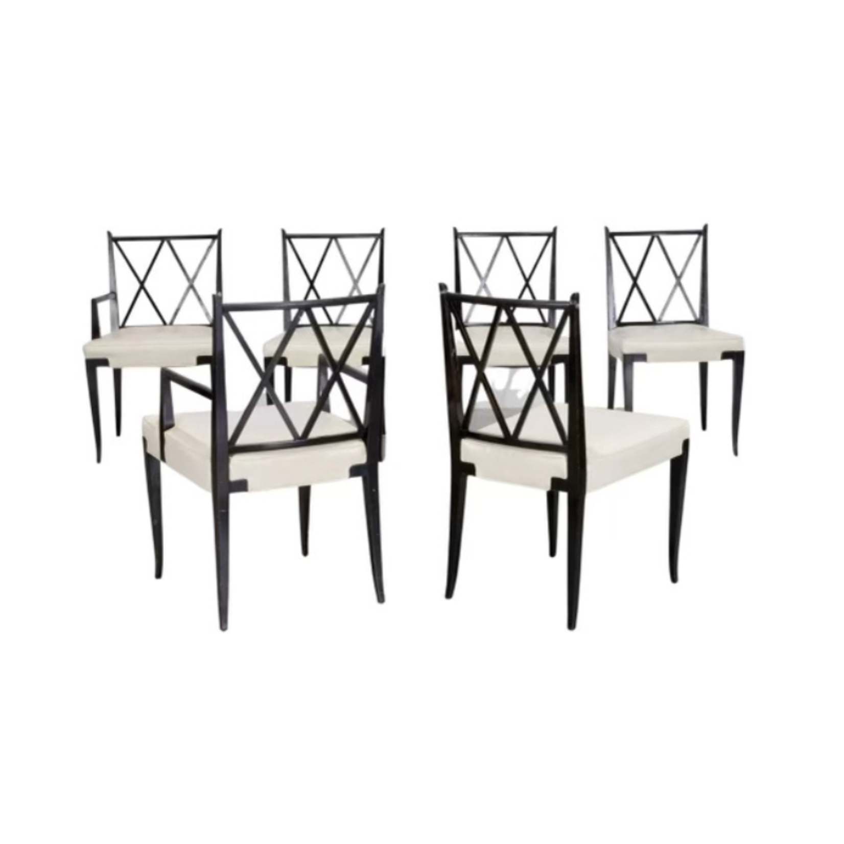 Set of Six Double x Dining Chairs by Tommi Parzinger