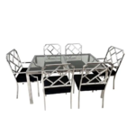 Milo Baughman Chrome Dining Table w/ 6 Chairs