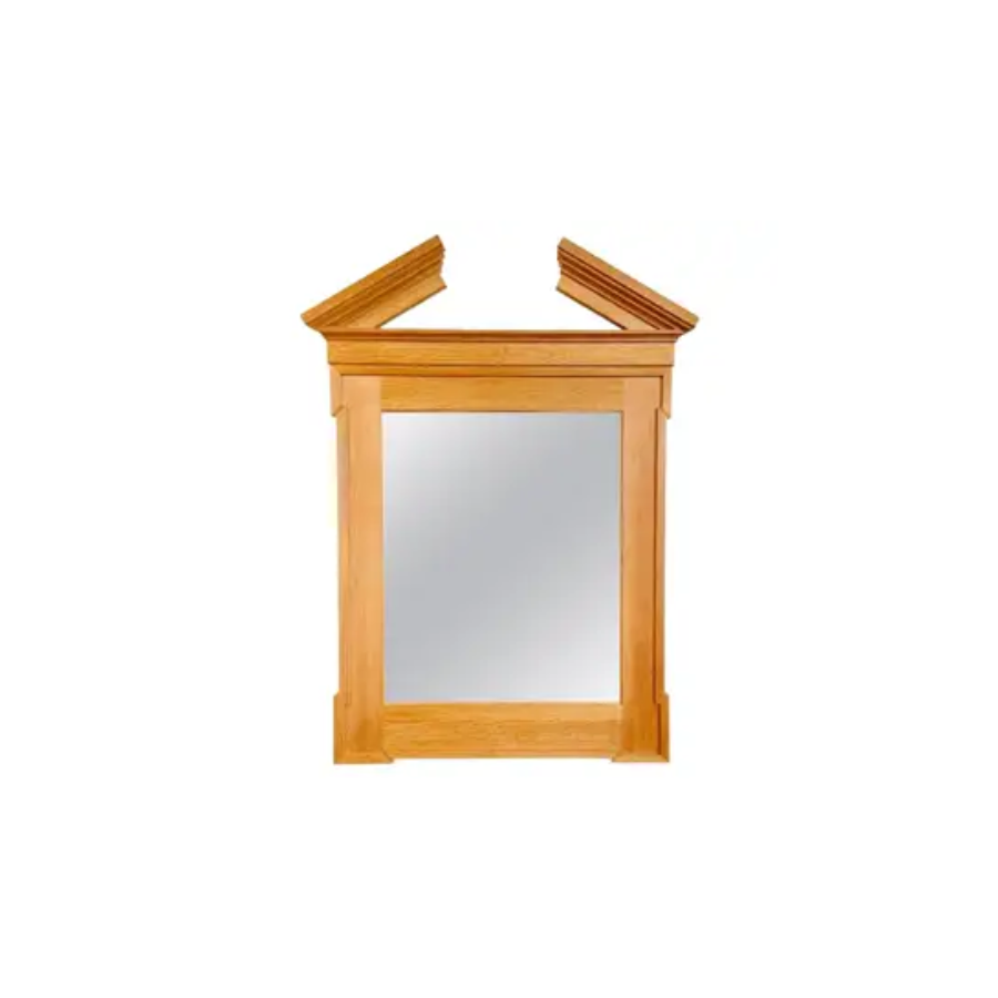 Neoclassical Style Wood Framed Mirror with Broken Pediment