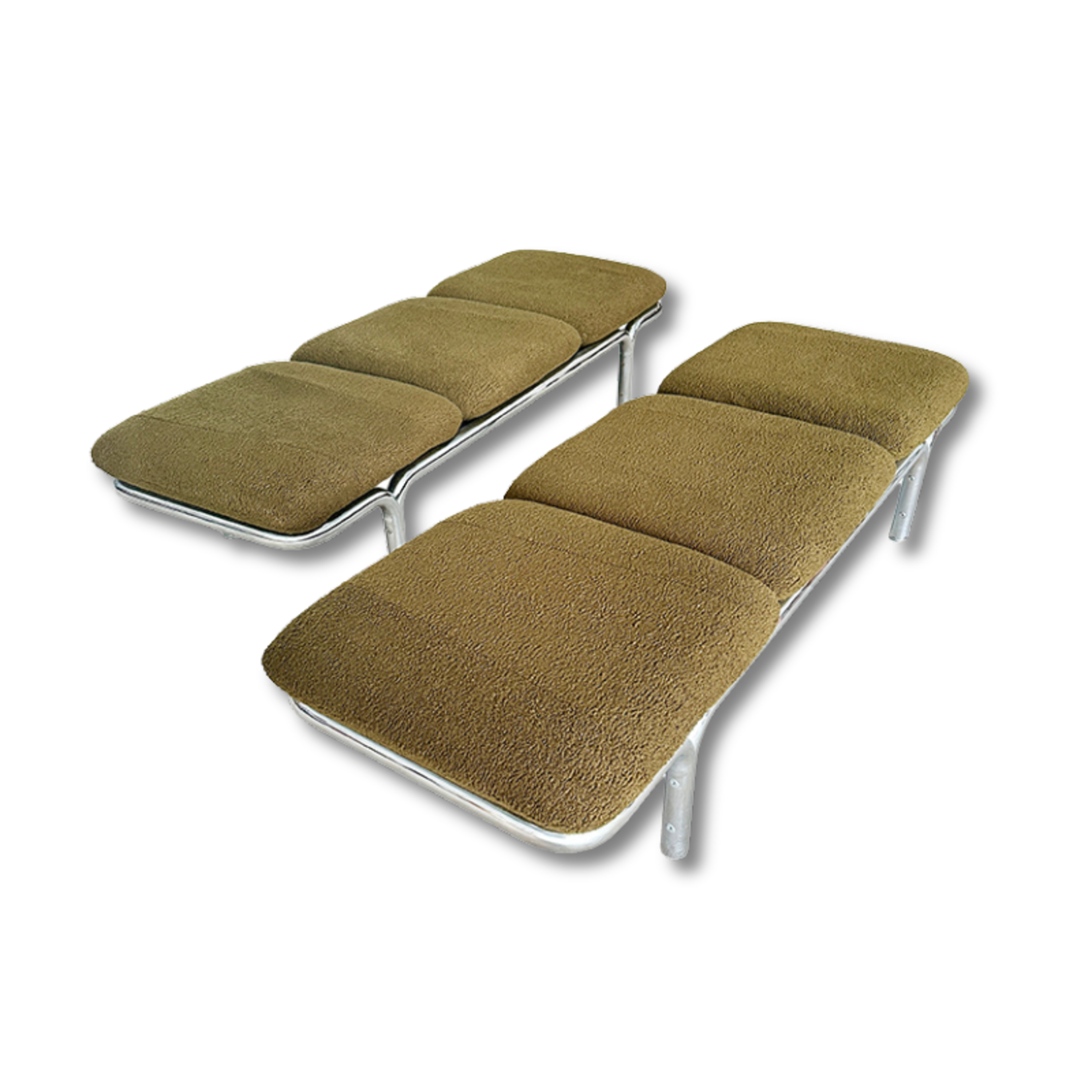 Mid 20th Century Chrome Benches by Brian Kane for Metropolitan Furniture, a Pair